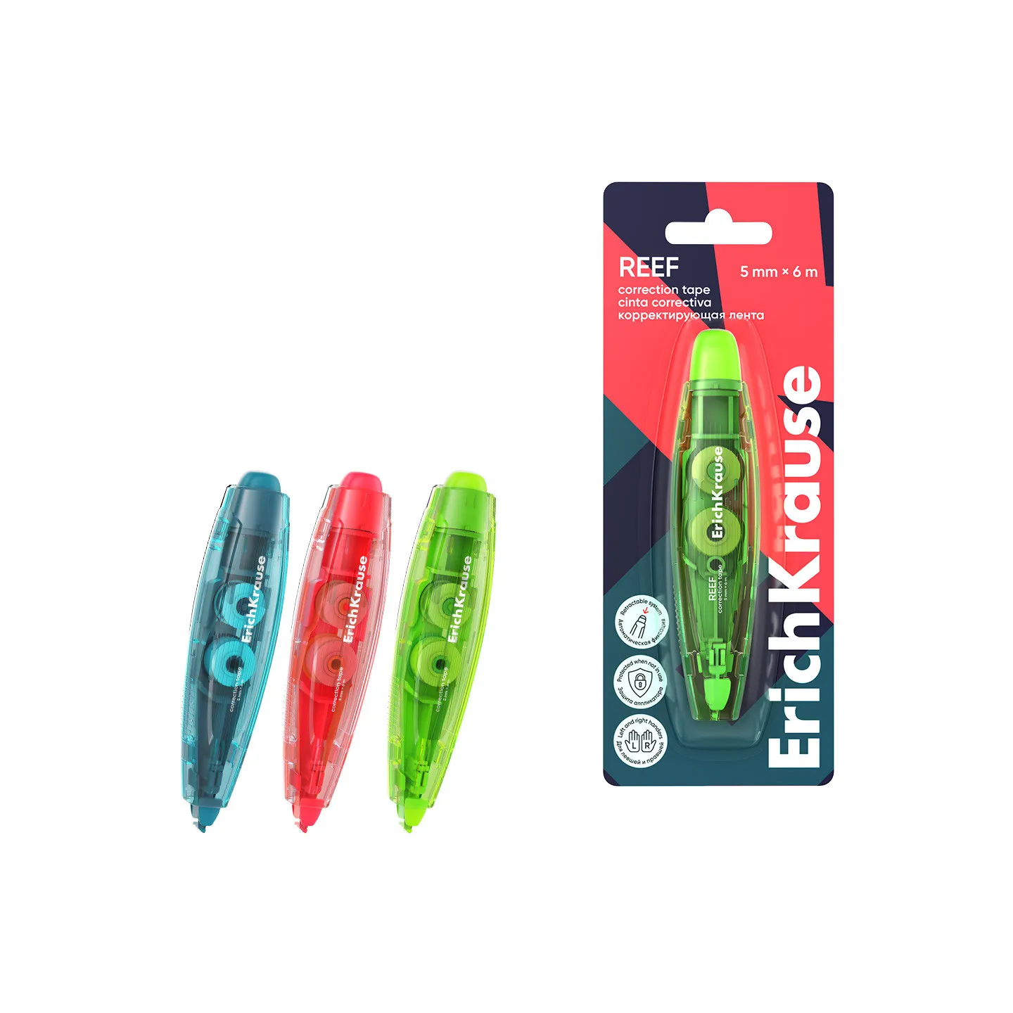 Correttore a Nastro ErichKrause Spin Reef 6m – Colori vari