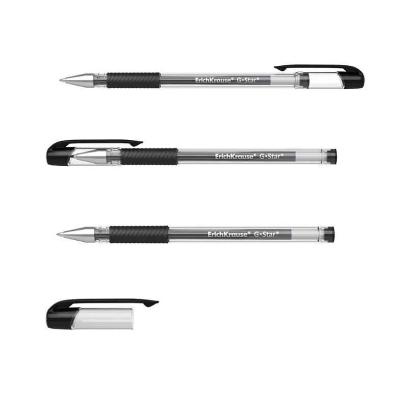 Box da 12 Penne a inchiostro gel nero ErichKrause G-Star Stick&amp;Grip Classic