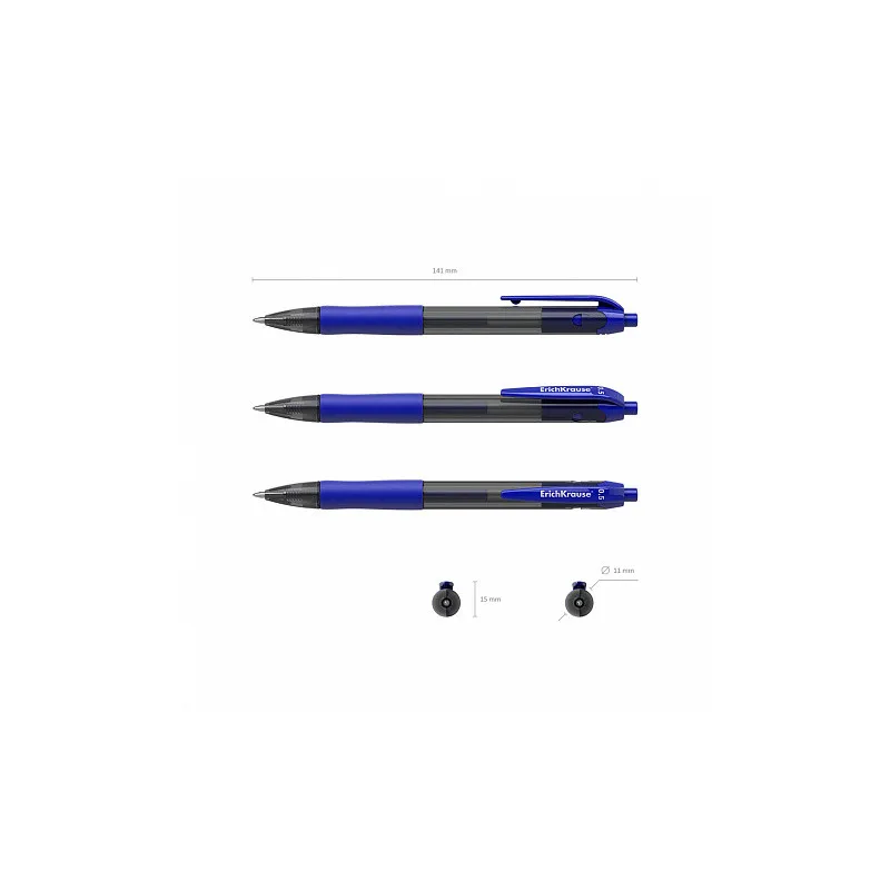 Box 12 Penne a scatto ink gel blu ErichKrause Smart-Gel Matic&Grip