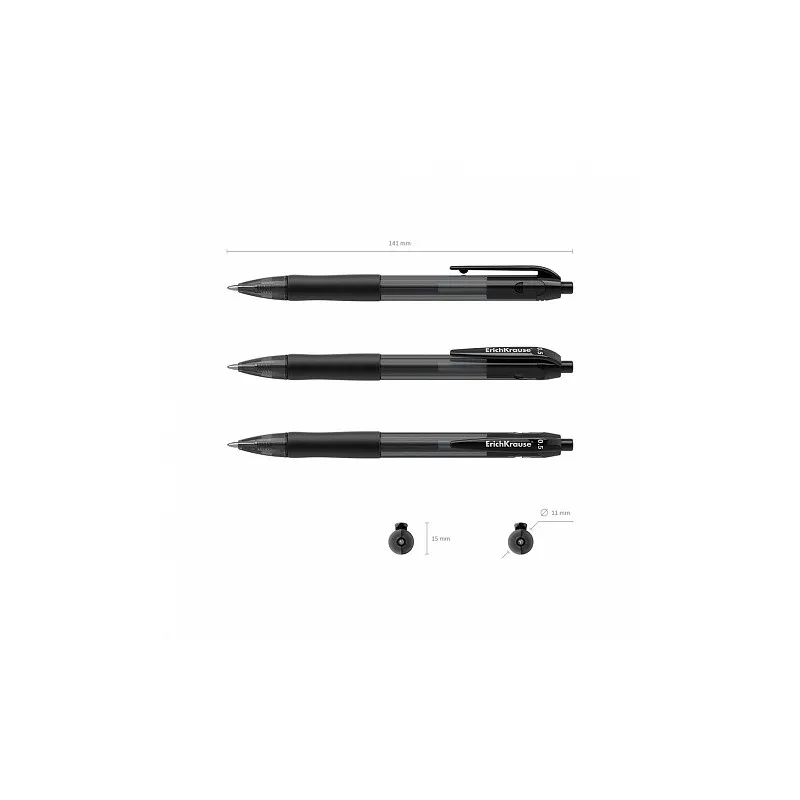 Box 12 Penne a scatto ink gel nere ErichKrause Smart-Gel Matic&Grip