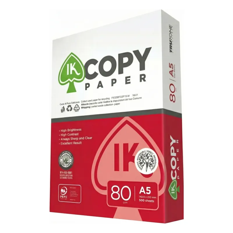 Carta A5 IK Copy Paper 80 gr ideale per ricette e studi medici