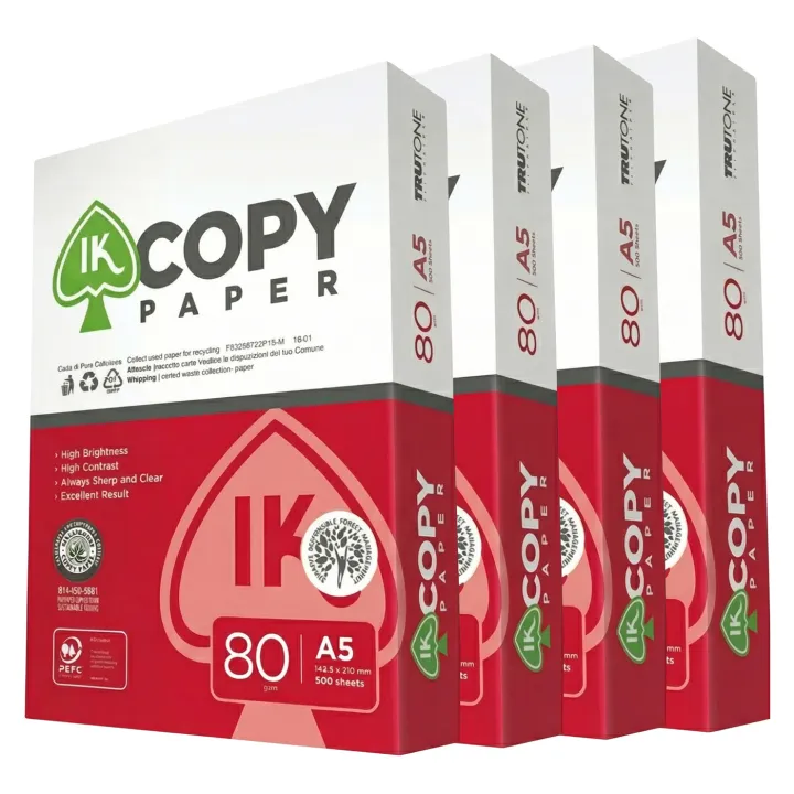Carta A5 IK Copy Paper 80 gr ideale per ricette e studi medici
