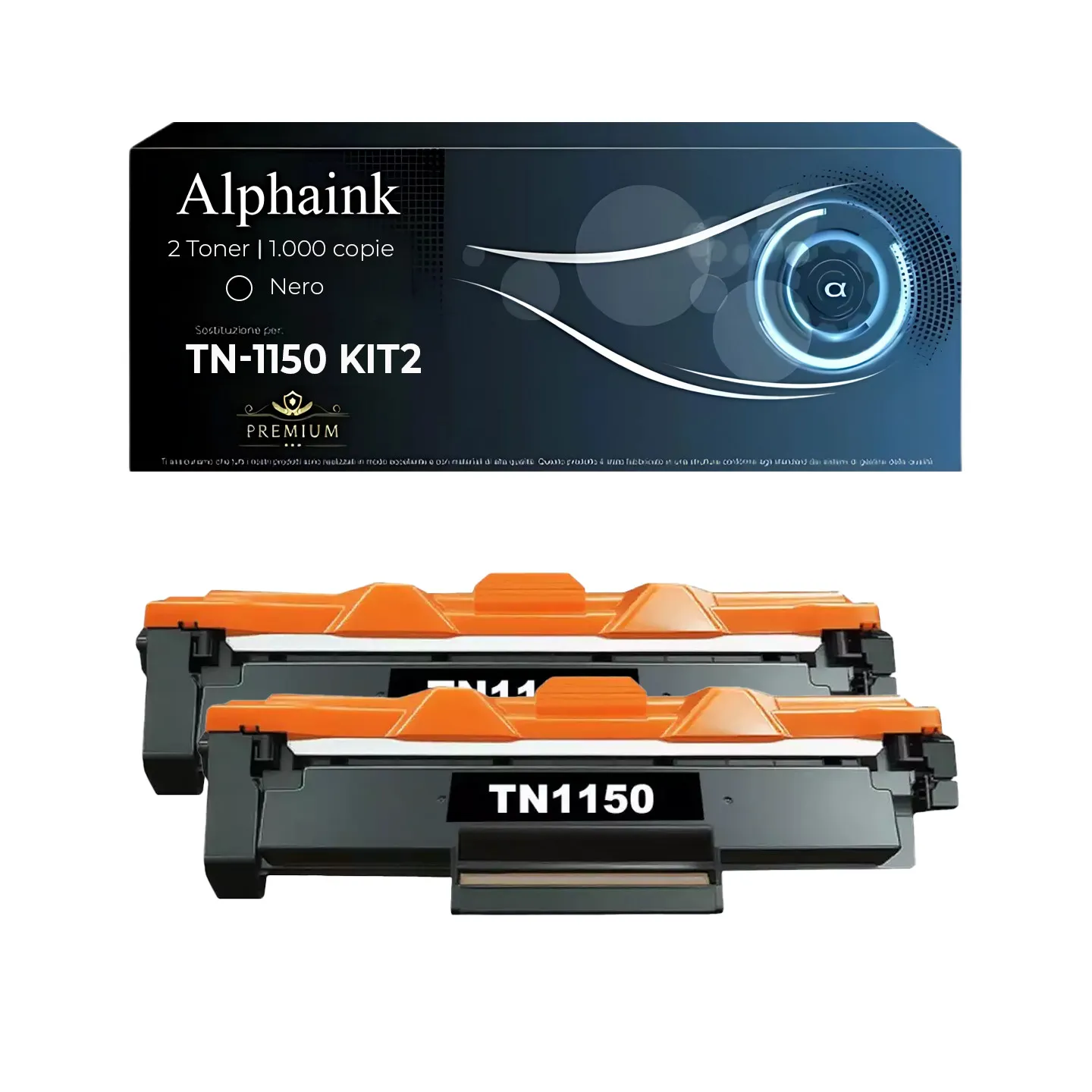2 Toner TN-1150 Compatibile Per Brother Nero 1.000 copie