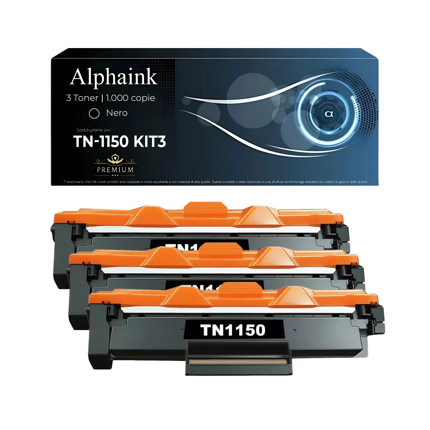 3 Toner TN-1150 Compatibile Per Brother Nero 1.000 copie