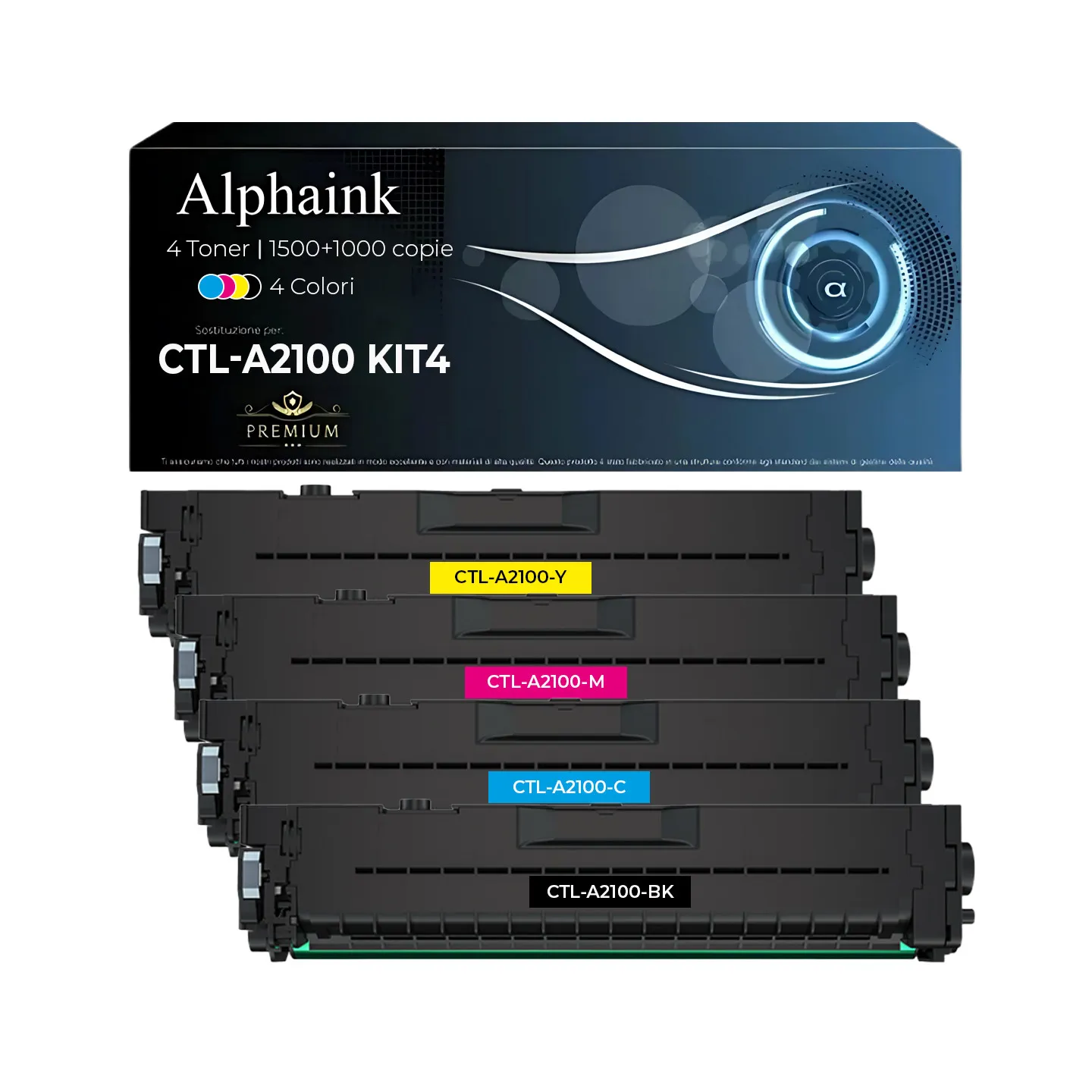 4 Toner CTL-A2100 Nero + Colori Compatibile per Pantum