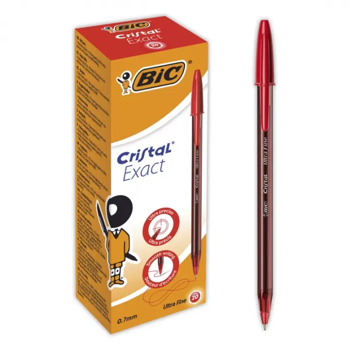 Penne a Sfera BIC Cristal Exact - Pacco da 20 penne rosse