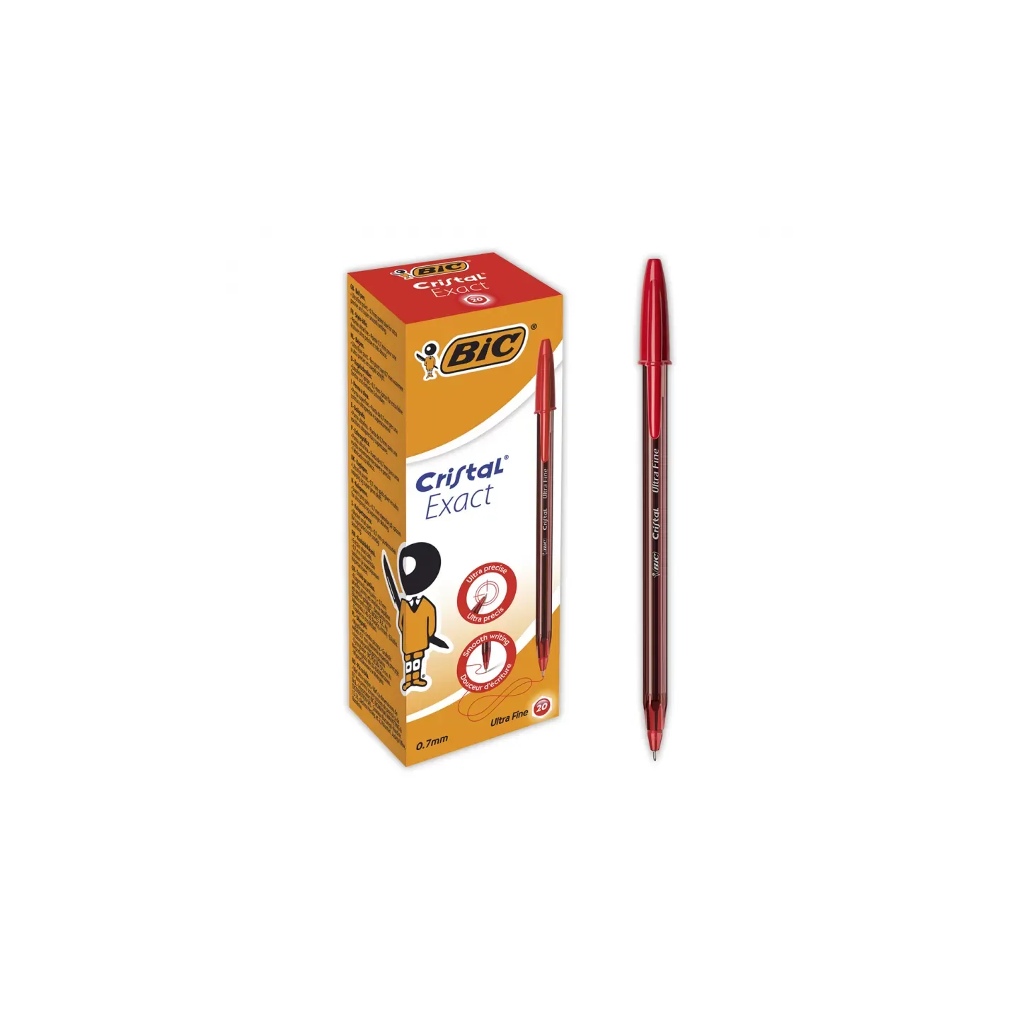 Penne a Sfera BIC Cristal Exact - Pacco da 20 penne rosse