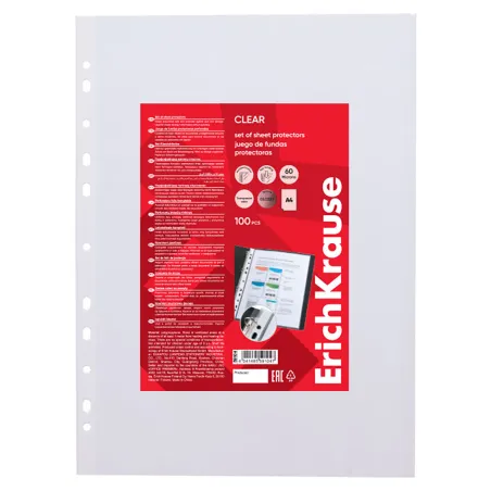 Conf. da 100 pz. Glossy Clear 60 micron - Buste Trasparenti Lisce A4