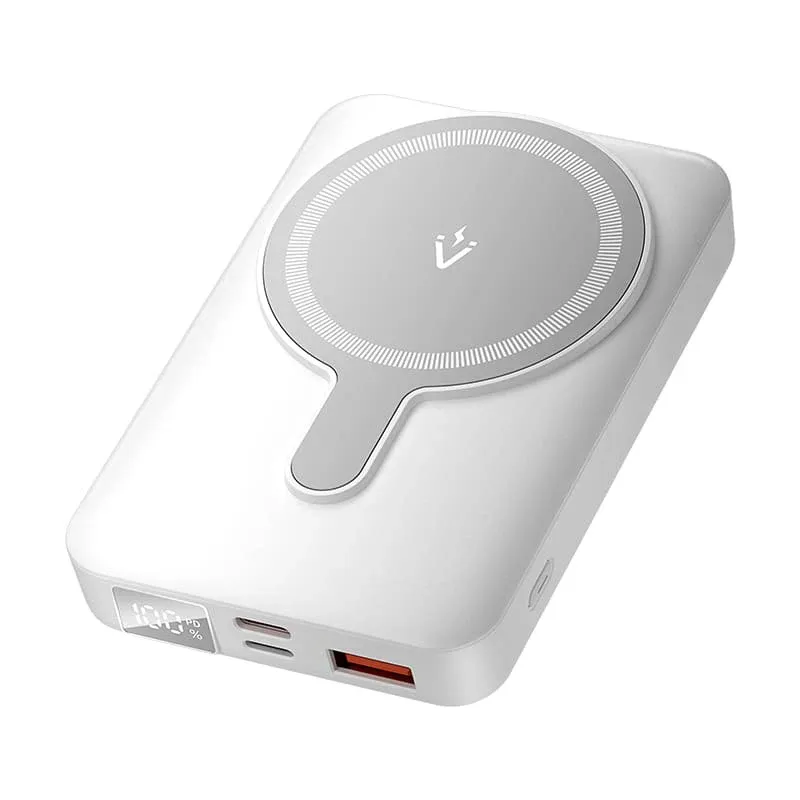 Vention Power Bank Wireless Bianco 10000mAh Magnetico a LED