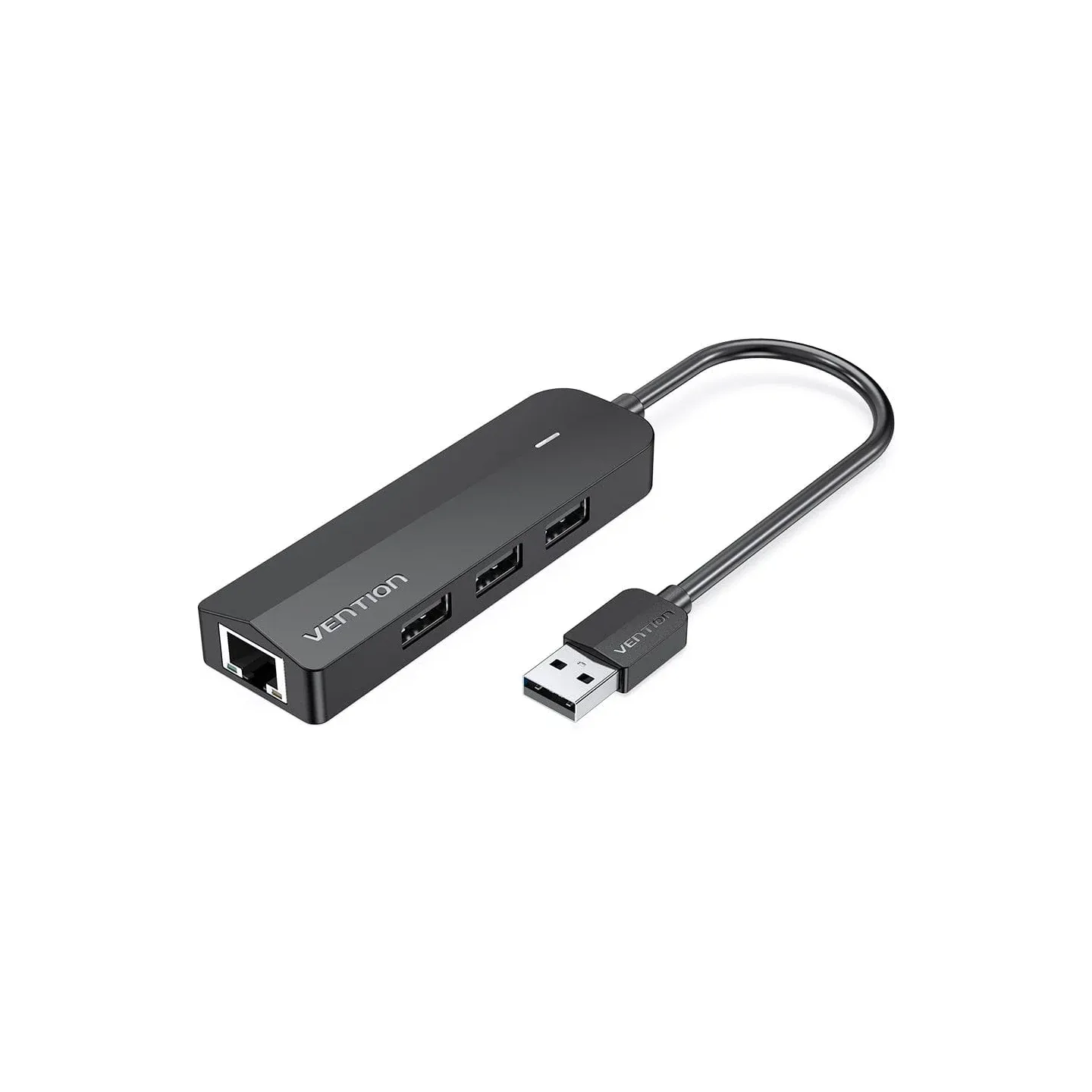 Hub 3 porte USB 2.0 Nero con Adattatore Ethernet 100M