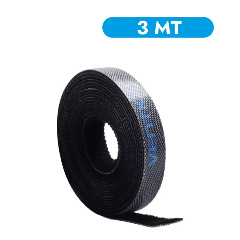 Vention Fascetta Stringicavo Nera in Velcro da 3 mt