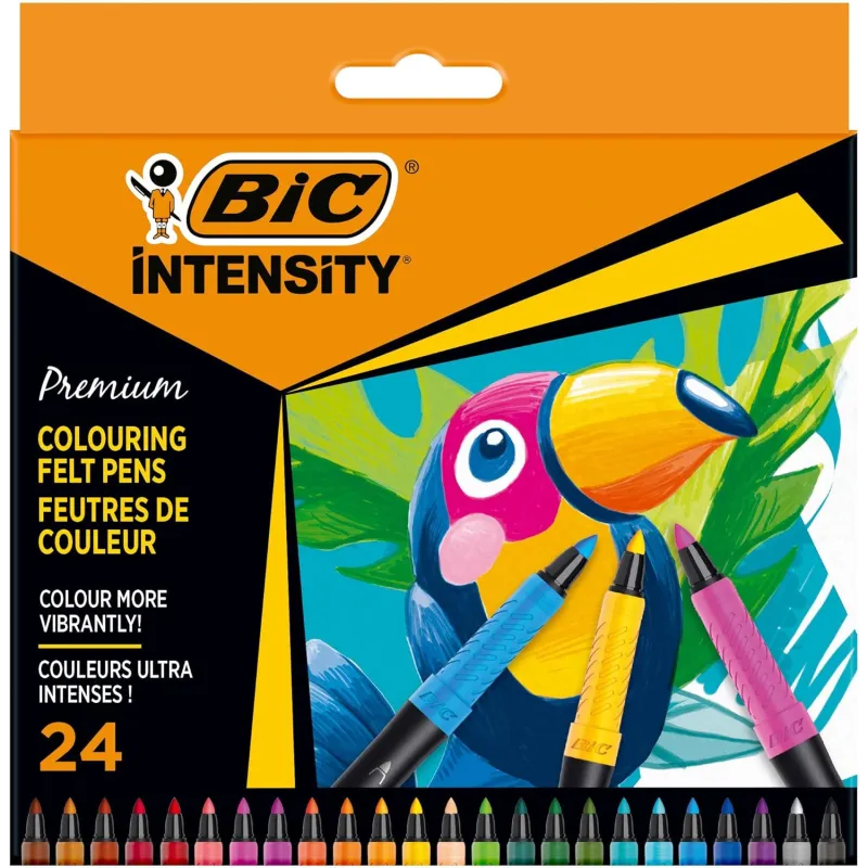 BIC Intensity Pennarelli Colorati Premium con Grip 24 colori