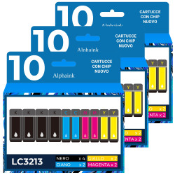 Acquista 30 Cartucce Brother LC-3213 Nero + Colore di Alphaink