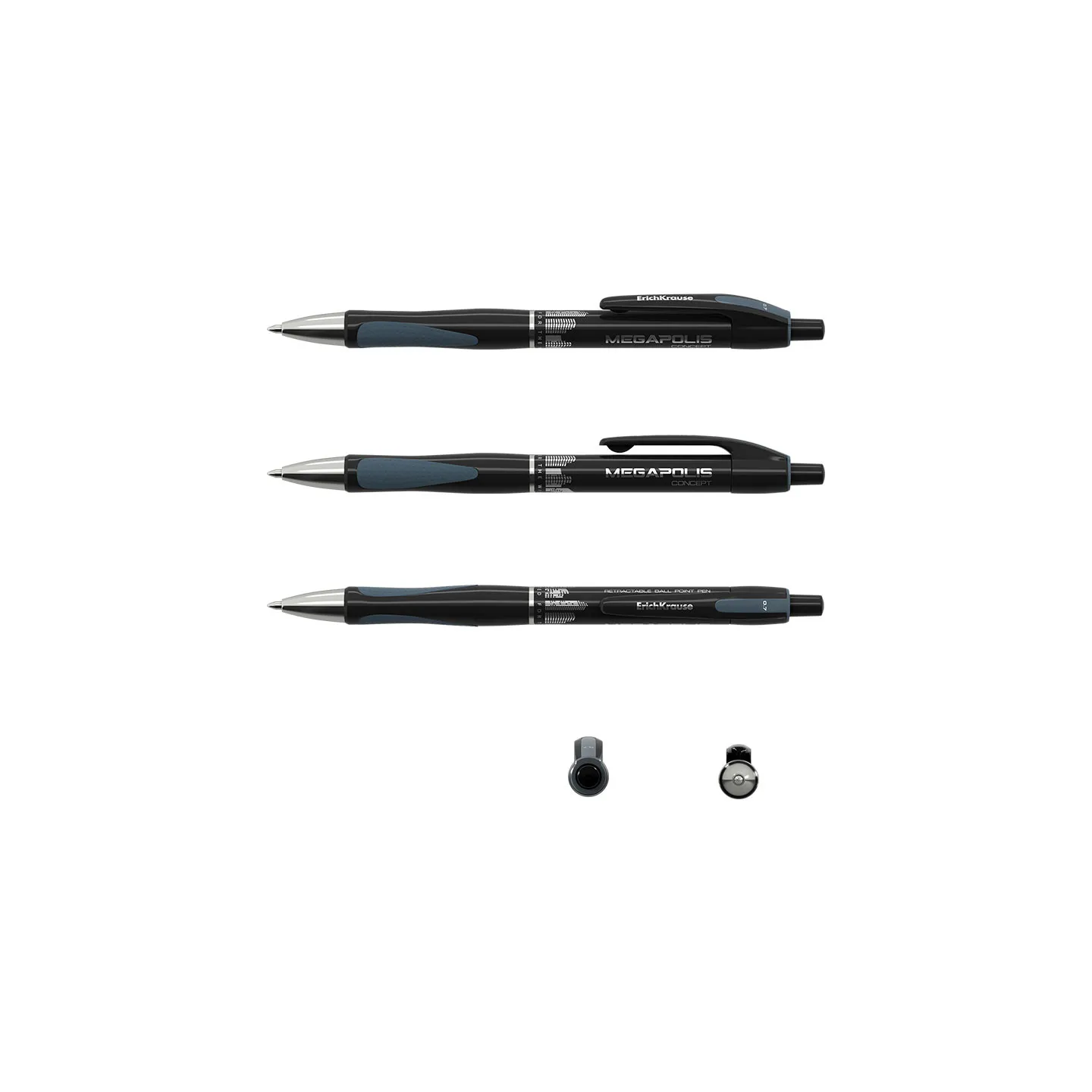 Penna A Sfera A Scatto ErichKrause MEGAPOLIS Matic&Grip nera