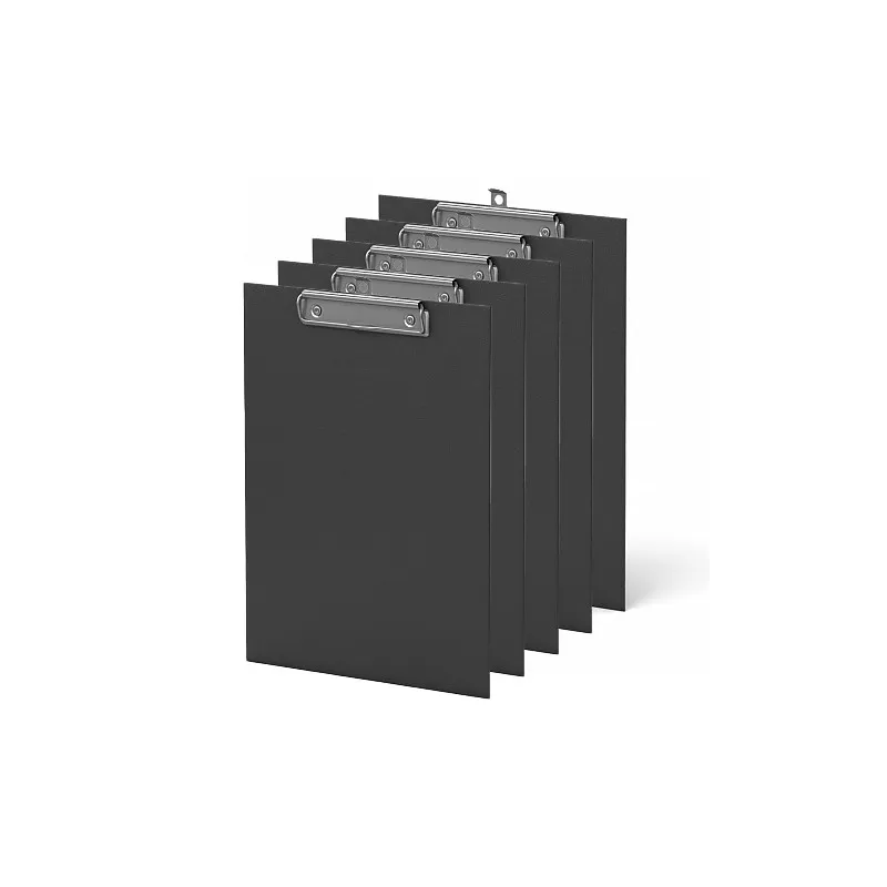 Box da 5 Portablocco Con Morsetto ErichKrause A4 Nero in Cartoncino