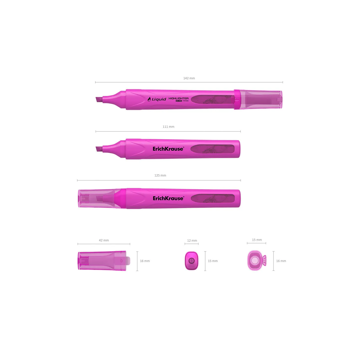 Box 10 Evidenziatori ErichKrause Liquid Visioline V-14 Rosa Neon