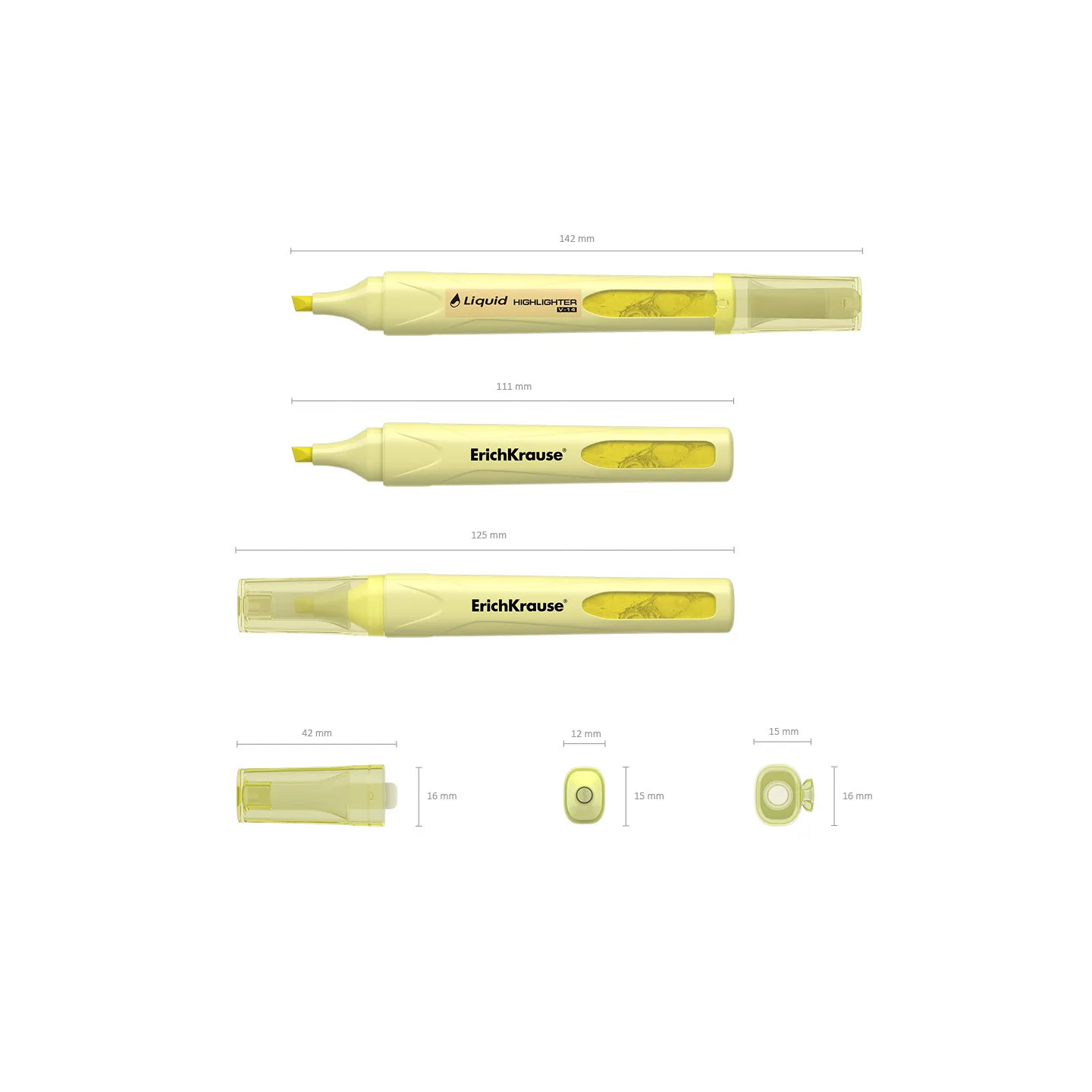 Box 10 Evidenziatori ErichKrause Liquid Visioline V-14 Giallo Pastello