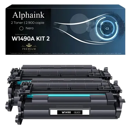 2 Toner HP W1490A CON CHIP Nero Compatibile