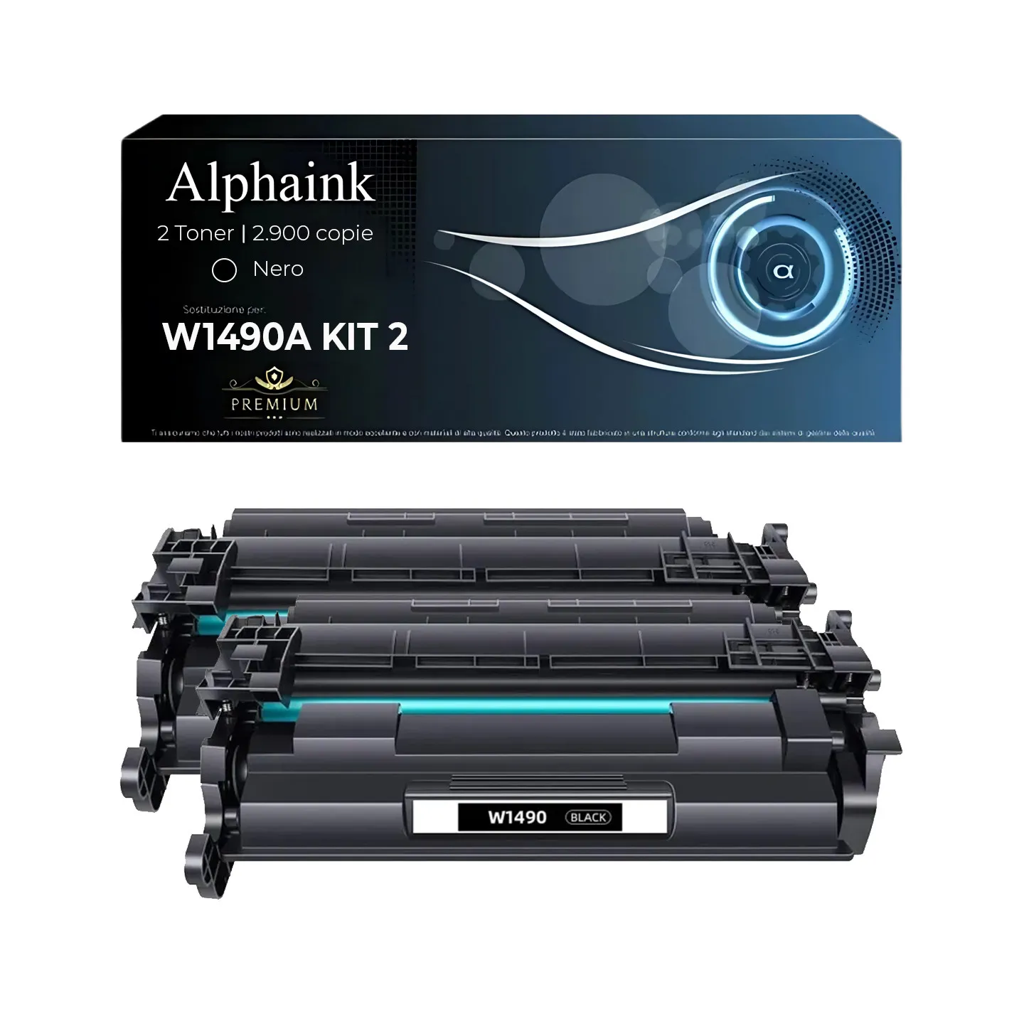 2 Toner HP W1490A CON CHIP Nero Compatibile