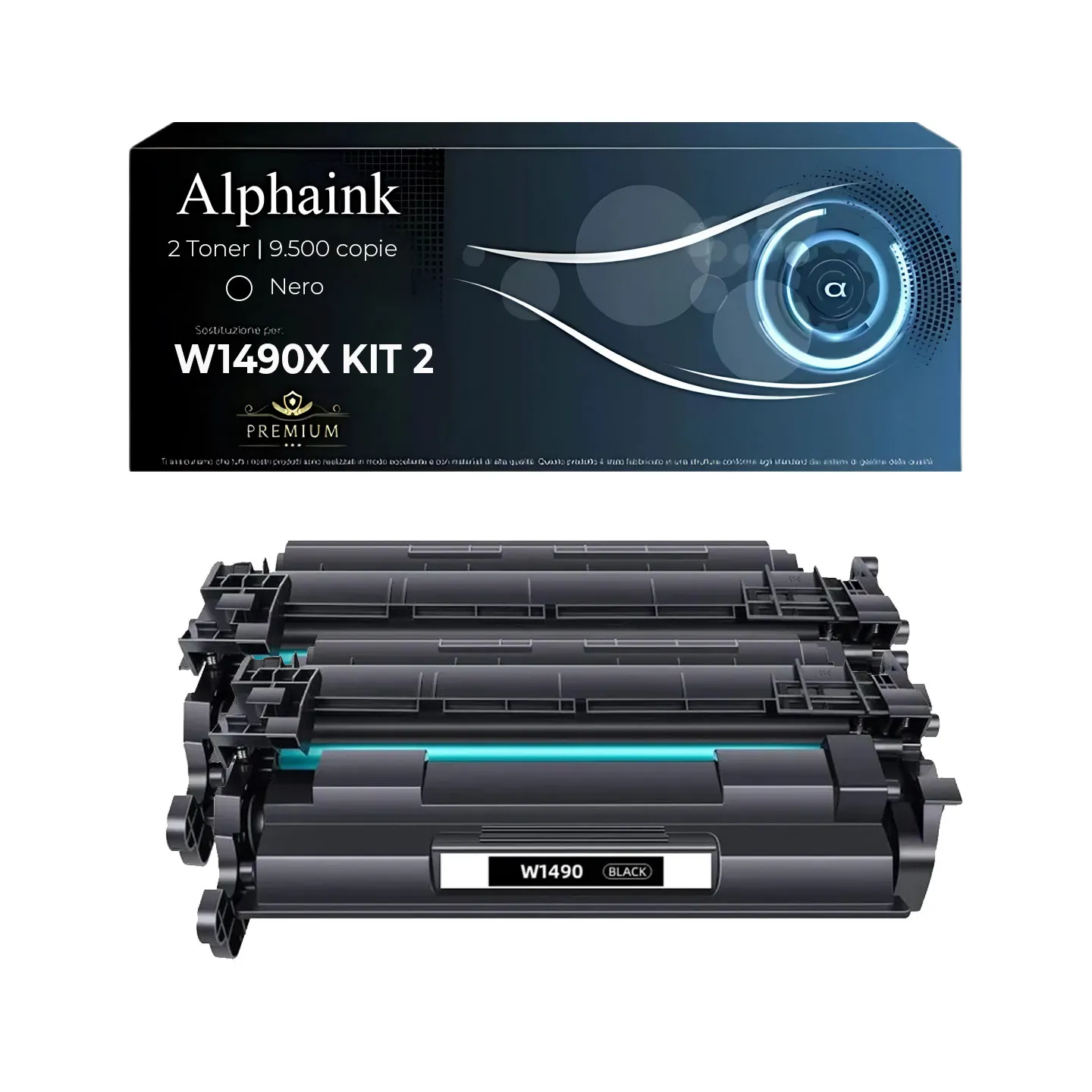 2 Toner HP W1490X CON CHIP Nero Compatibile