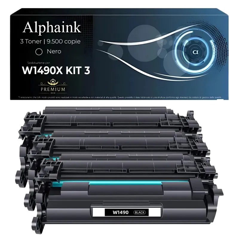 3 Toner HP W1490X CON CHIP Nero Compatibile