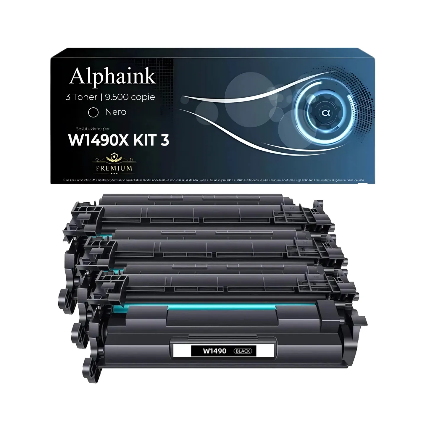 3 Toner HP W1490X CON CHIP Nero Compatibile