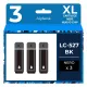 Kit 3 Cartucce Nere Alta Capacità Compatibili per Brother LC-527XL-BK