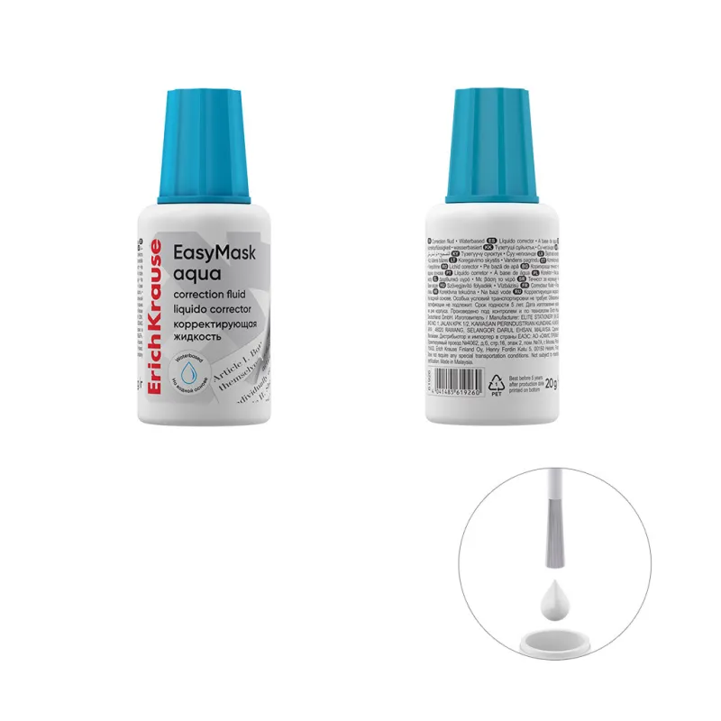Correttore Liquido ErichKrause EasyMask Aqua 20 g con pennello 1 pz
