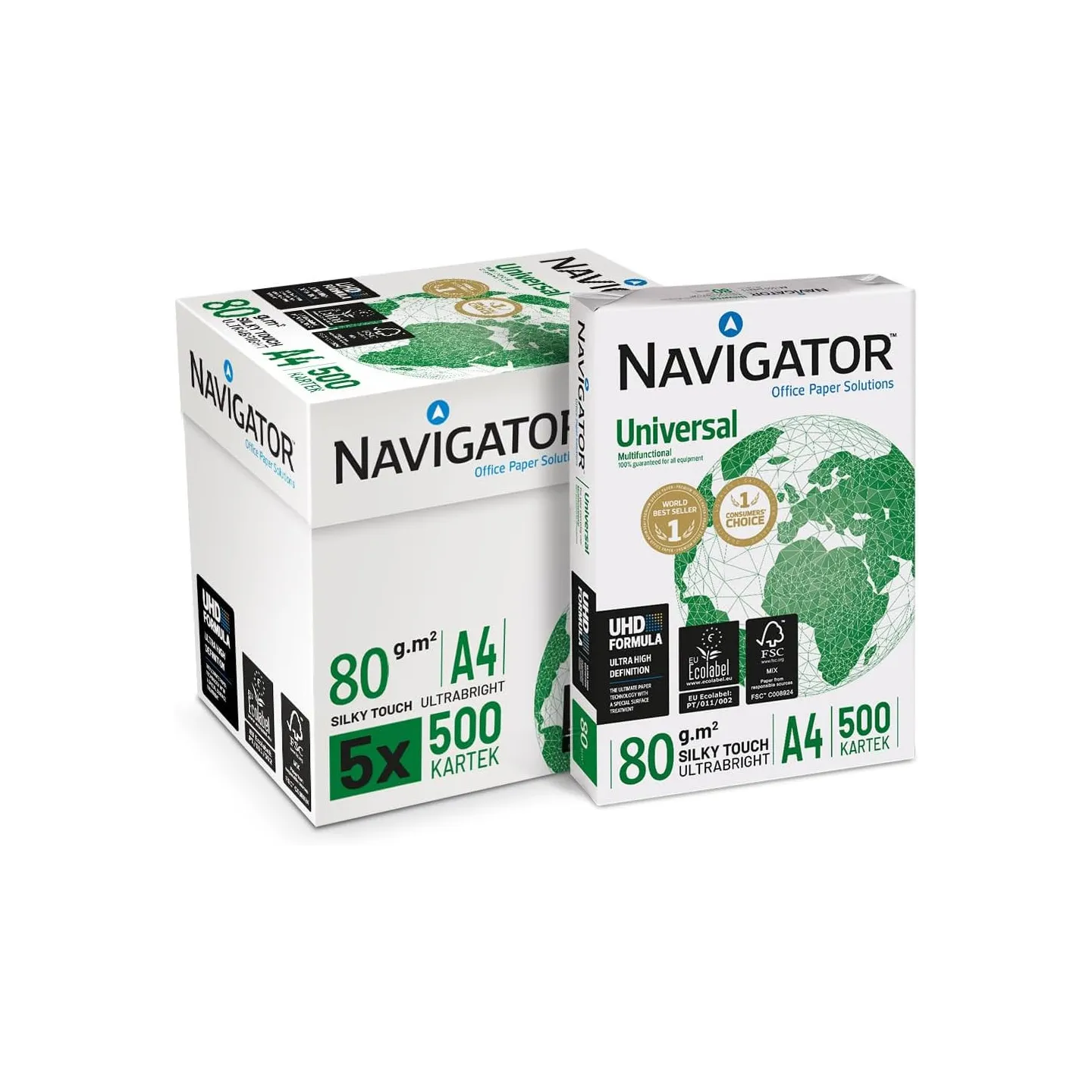 Carta A4 Navigator Universal 80 gr - Pacco da 5 Risme