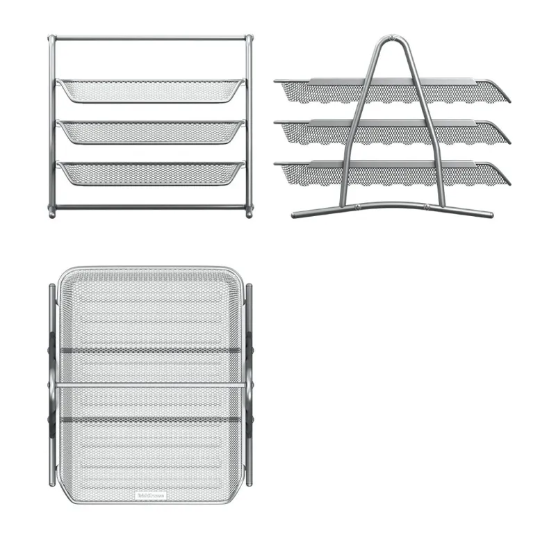 Vassoio Portadocumenti a 3 Ripiani ErichKrause Compass Classic Argento