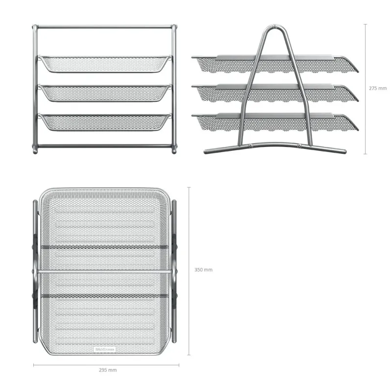 Vassoio Portadocumenti a 3 Ripiani ErichKrause Compass Classic Argento