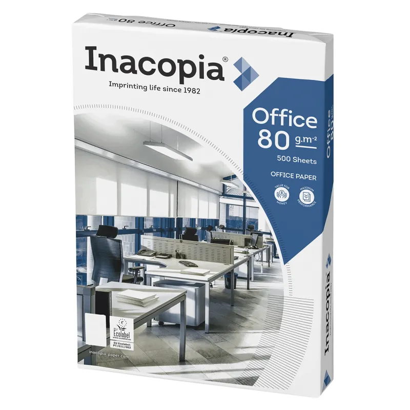INACOPIA Office Carta A4 80gr - 5 Risme da 500 fogli