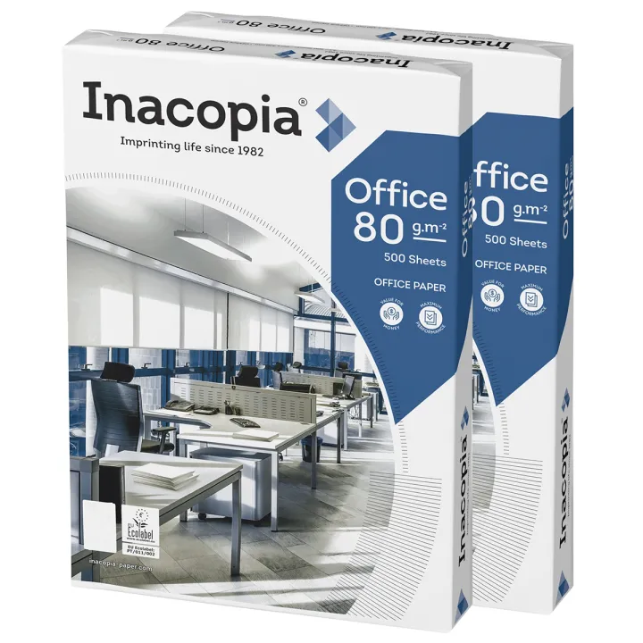 INACOPIA Office Carta A4 80gr - 2 Risme da 500 fogli