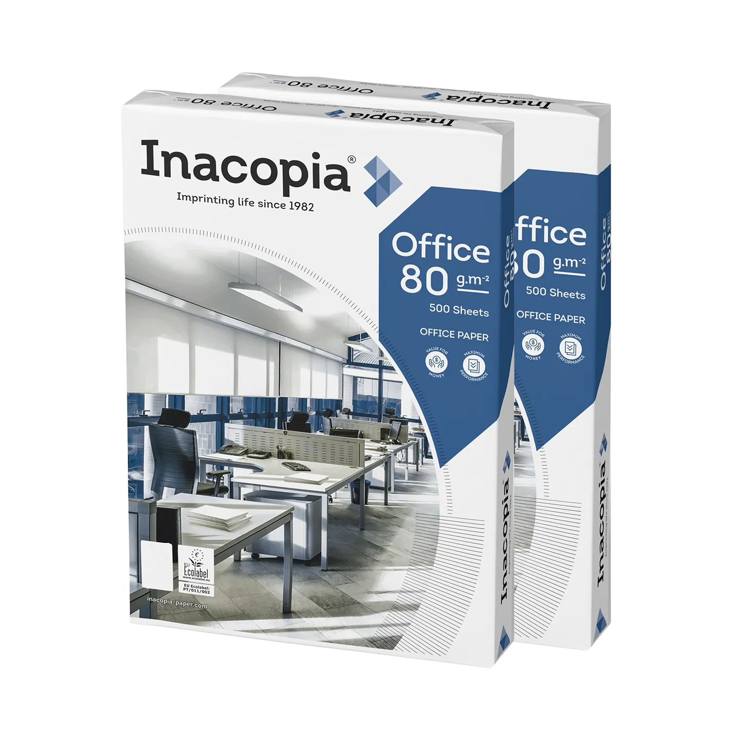 INACOPIA Office Carta A4 80gr - 2 Risme da 500 fogli