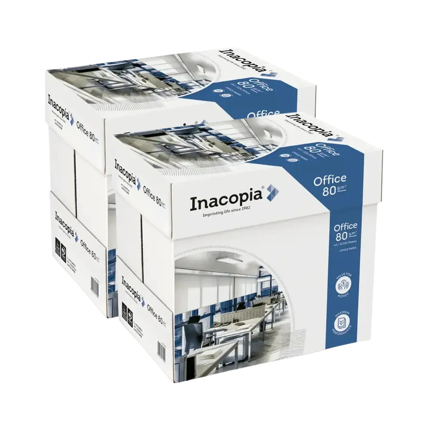 INACOPIA Office Carta A4 80gr - 10 Risme da 500 fogli