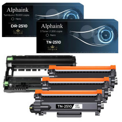 Bundle Tamburo + Toner Compatibile Brother TN-2510 Nero con Chip