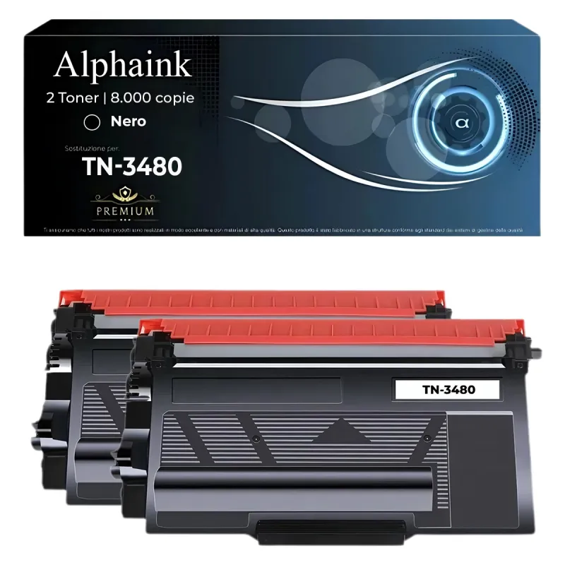 Kit 2 Toner TN-3480 Compatibili per Brother Nero | Alphaink