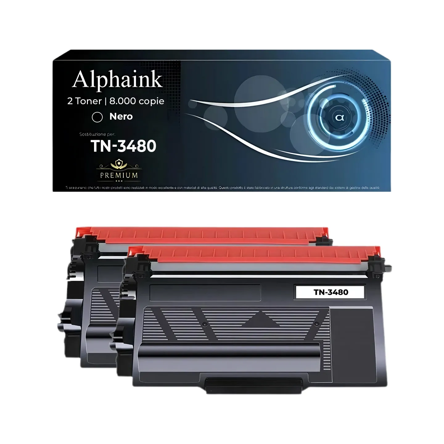 Kit 2 Toner TN-3480 Compatibili per Brother Nero | Alphaink