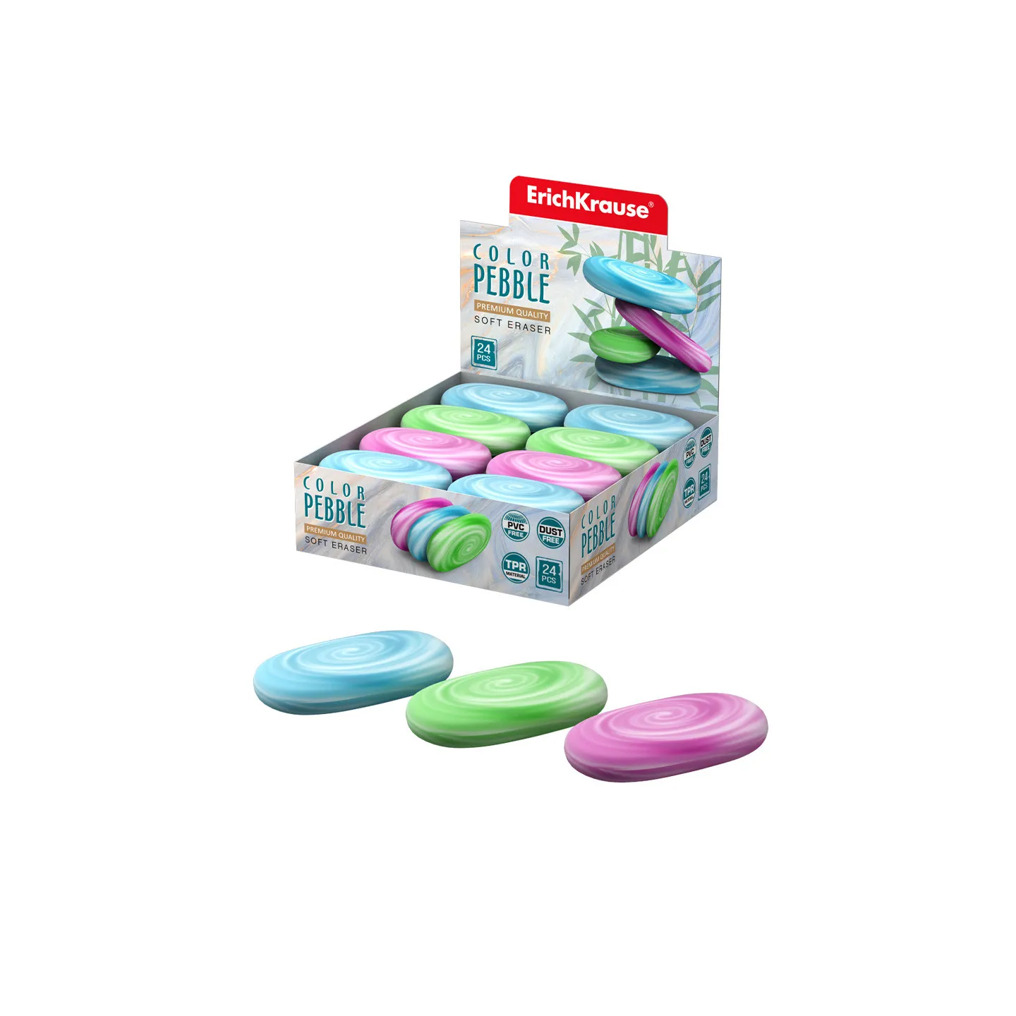 Gomme Per Cancellare ErichKrause Color Pebble - Box da 24