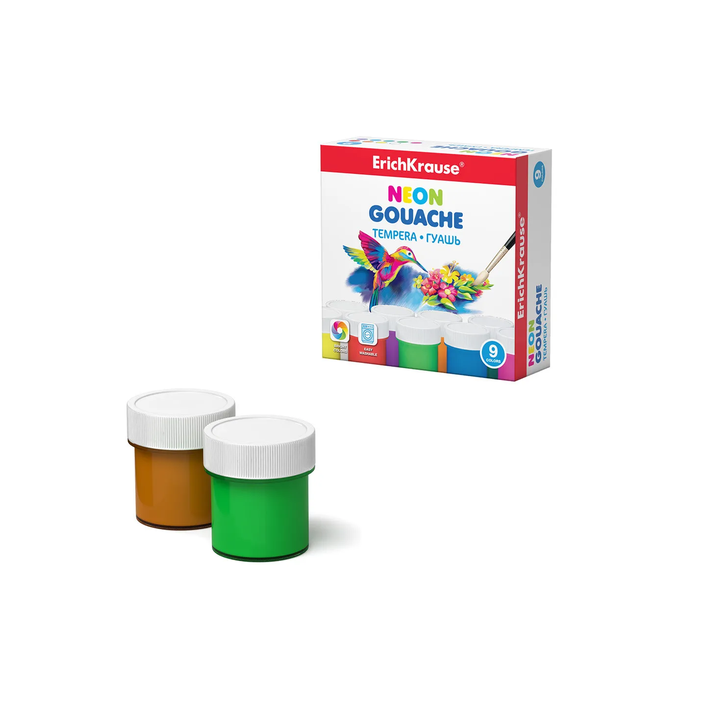 Colori a Tempera ErichKrause Neon 9 colori da 20 ml