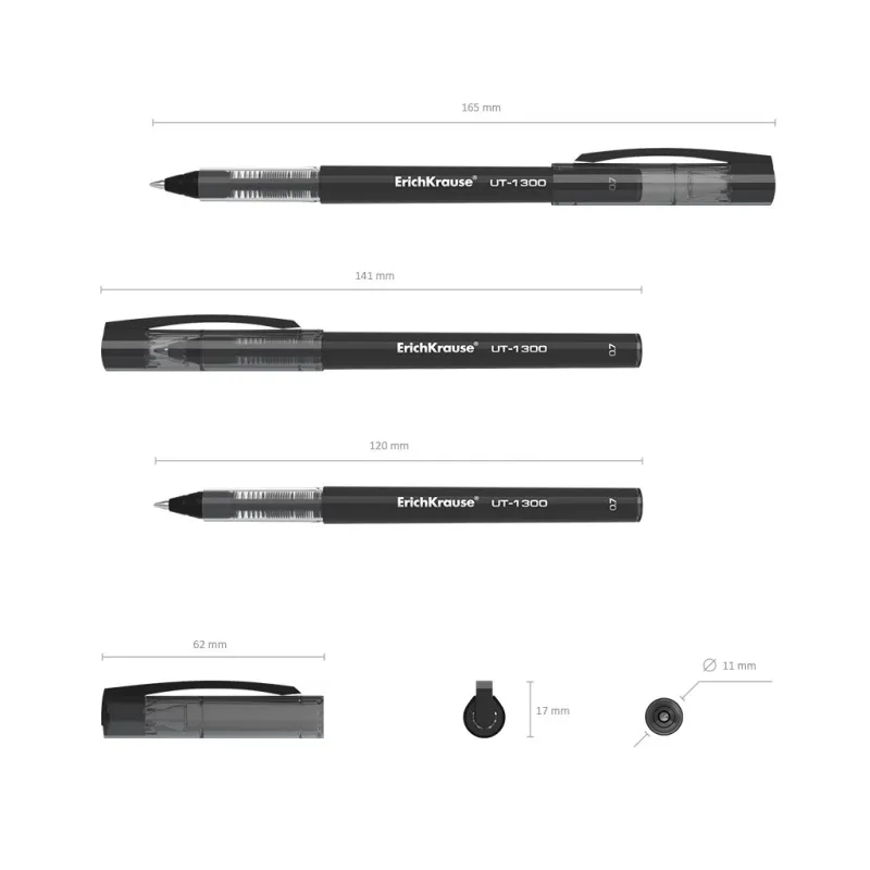 Penna a Sfera ErichKrause UT-1300 Stick Classic Nera Punta 0.7 mm