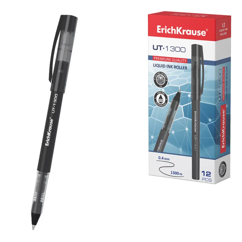 Confezione 12 Penne Nere a Sfera ErichKrause UT-1300 Stick Classic