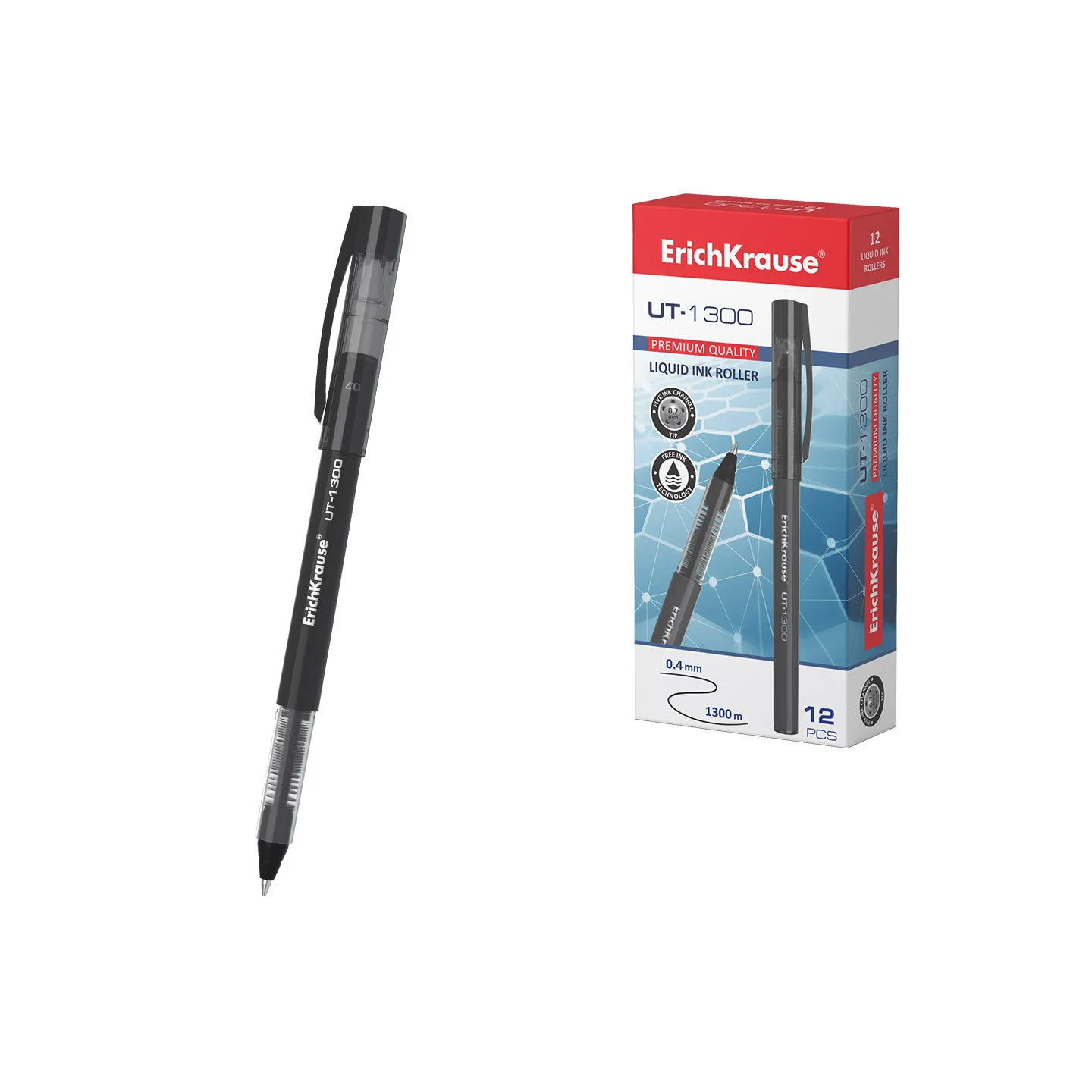 Confezione 12 Penne Nere a Sfera ErichKrause UT-1300 Stick Classic