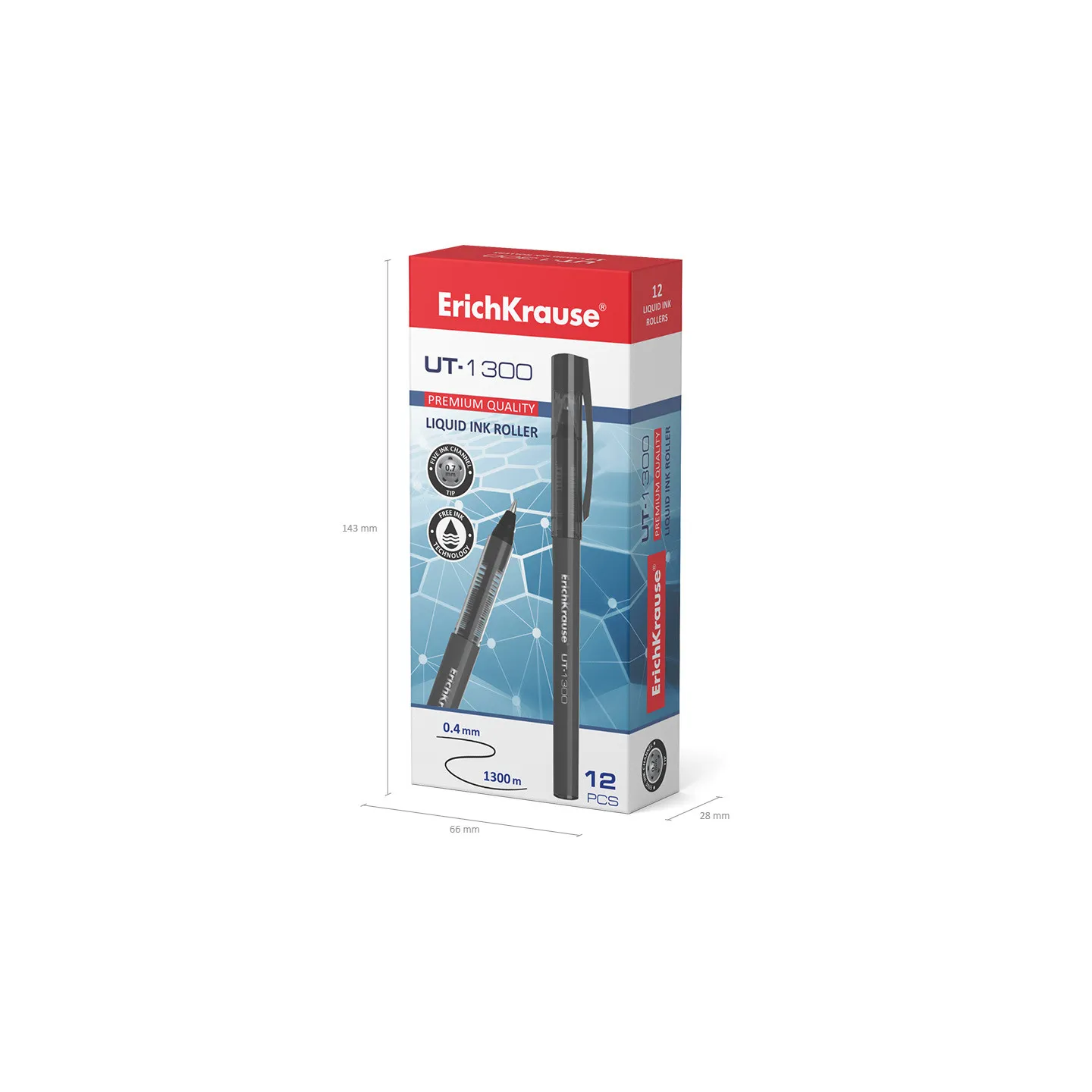 Confezione 12 Penne Nere a Sfera ErichKrause UT-1300 Stick Classic