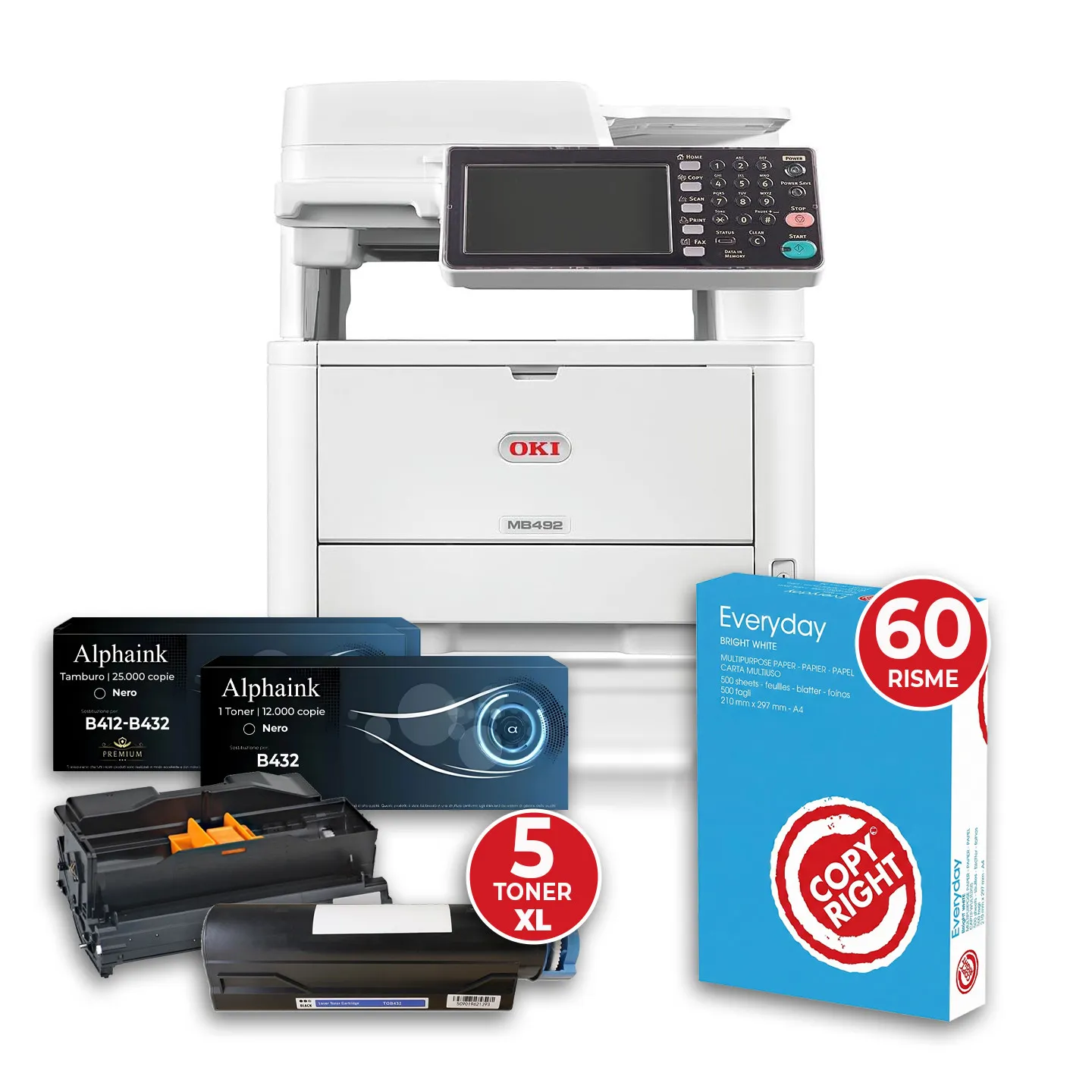 Bundle SalvaBudget Titan Pack OKI MB492dn da 30.000 copie