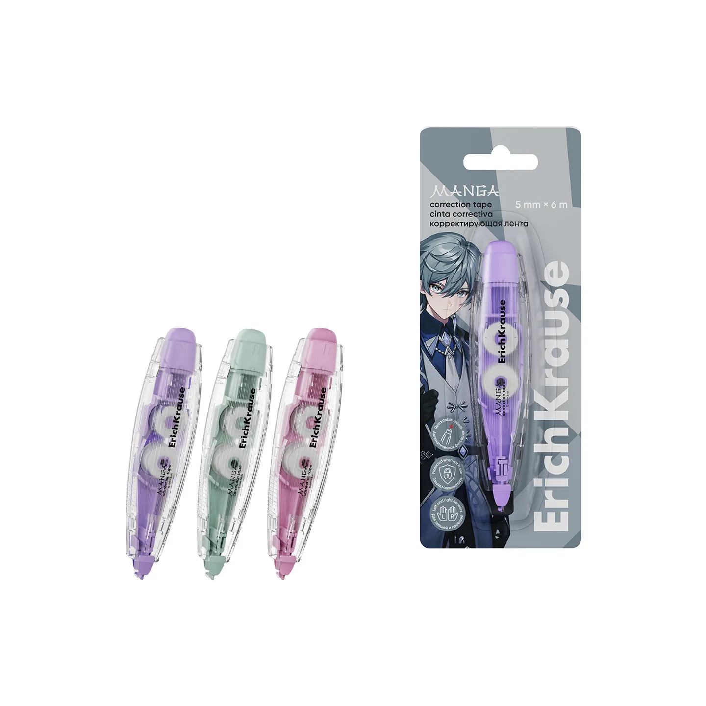 Nastro Correttore ErichKrause Spin Manga Colori Assortiti