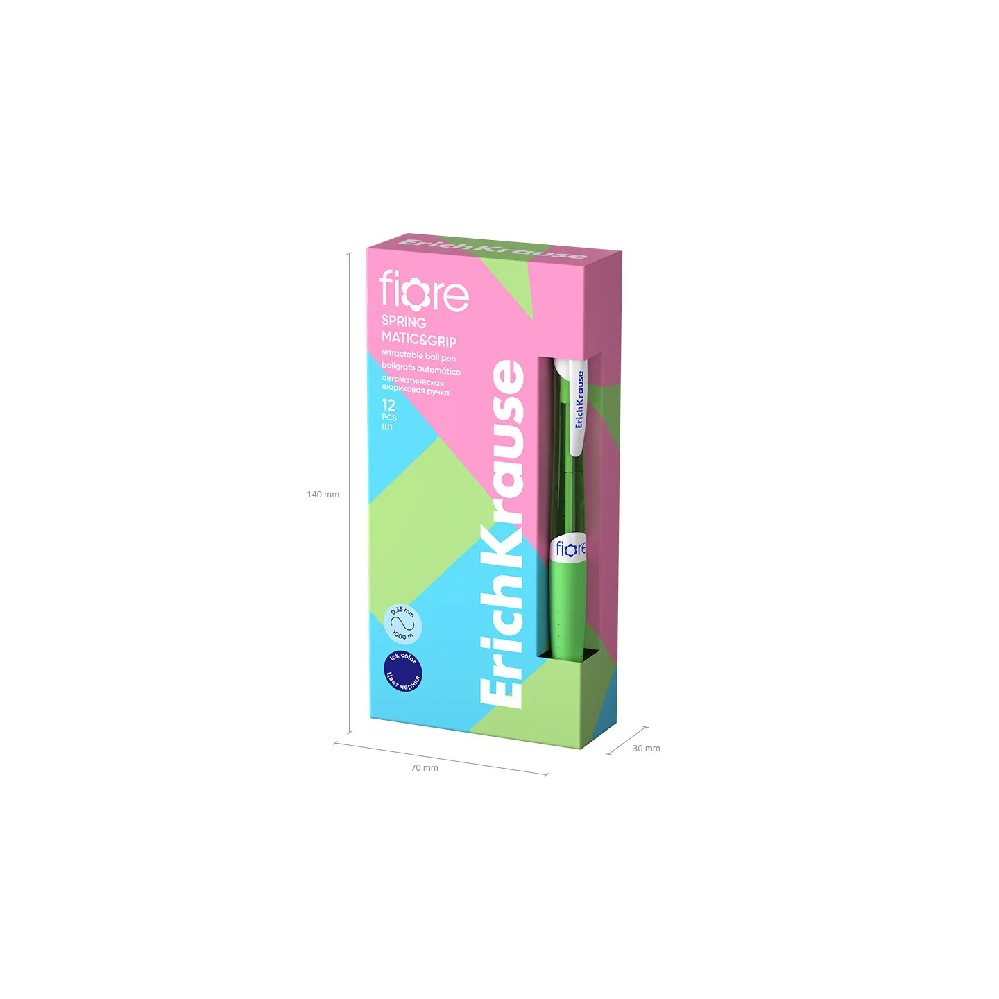 Scatola da 12 Penne Blu a Sfera ErichKrause Fiore Spring