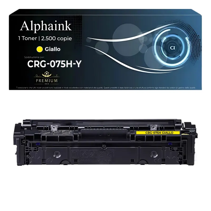 Toner Compatibile Canon CRG075H Giallo da 2.500 stampe