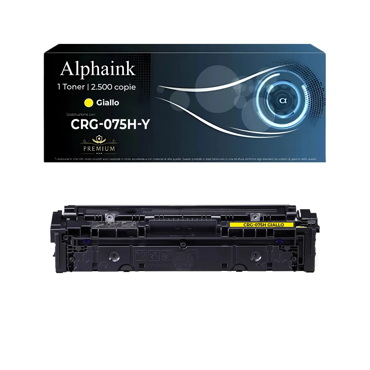 Toner Compatibile Canon CRG075H Giallo da 2.500 stampe