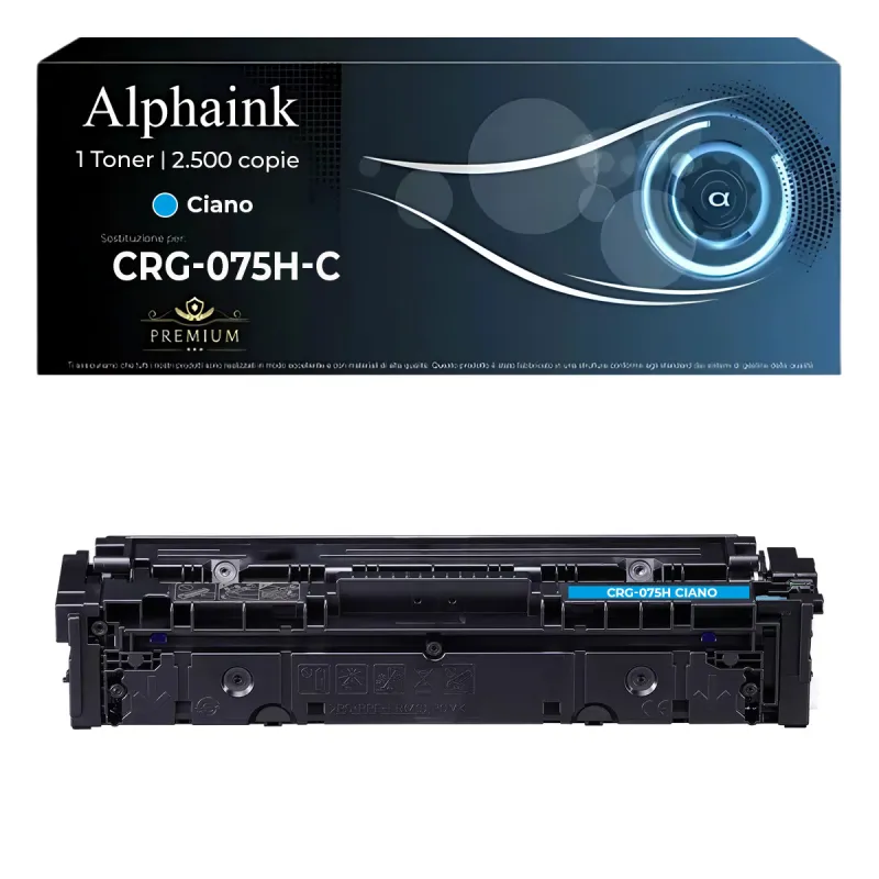 Toner Compatibile Canon CRG075H Ciano da 2.500 stampe